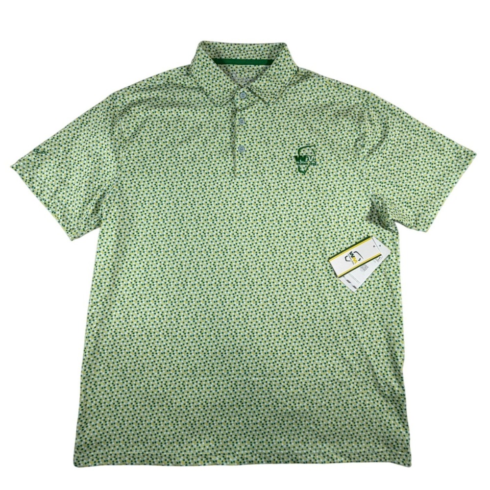 Men's Green Printed Polo Shirt